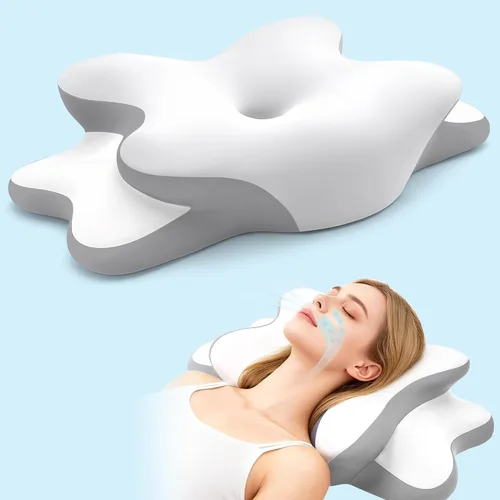 Miniatura 9 de Almohada para la apnea del sueño con dolor de cuello y alivio de ronquidos, almohada cervical ortopédica, almohada ergonómica de espuma