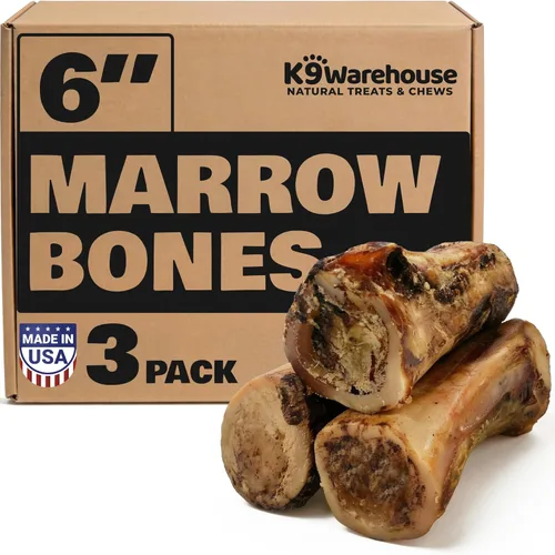 Miniatura 10 de K9warehouse Huesos de médula de los Estados Unidos para perros, golosinas naturales de médula ósea de carne de res de 5 a 6 pulgadas, huesos