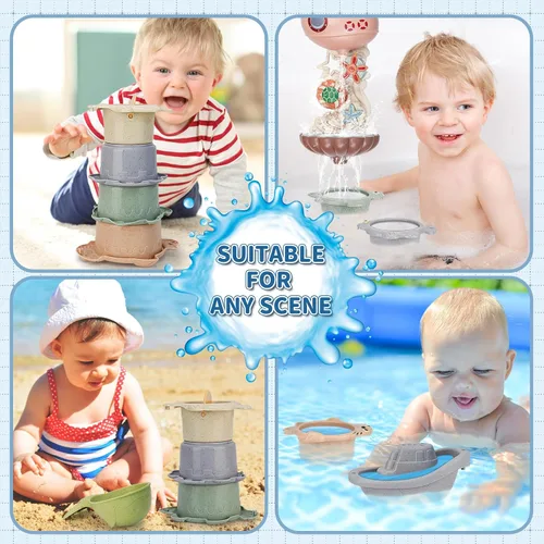 Miniatura 5 de Juguetes de baño para niños de 1 a 3 años y niños pequeños de 2 a 4 años - Juego de bebés para bebés de 6 a 12 meses - Juego de juguetes de bañera