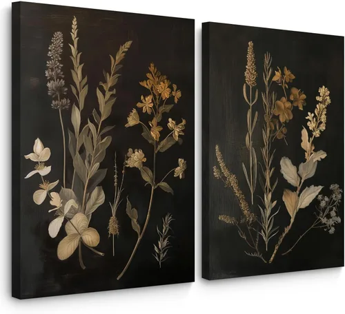 Miniatura 10 de Arte de pared botánico vintage, lienzo floral antiguo, arte de pared, impresiones de flores neutrales, póster vintage de granja, pintura para sala