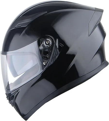 Miniatura 3 de 1STorm - Casco integral para motocicleta, de calle, con doble visera/parasol, negro brillante mecánico, talla pequeña (20.9/21.3 pulgadas)