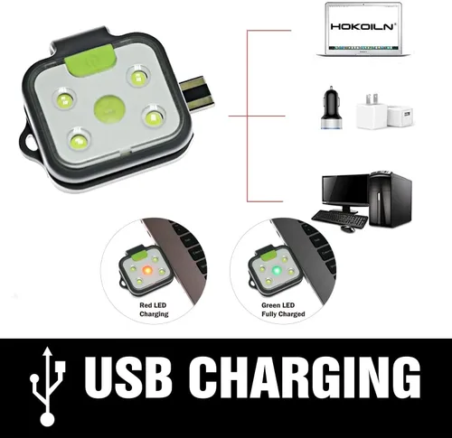 Miniatura 5 de HOKOILN Luces de correr nocturnas al aire libre, paquete de 2 luces LED para correr con batería recargable para camping, senderismo, correr, correr