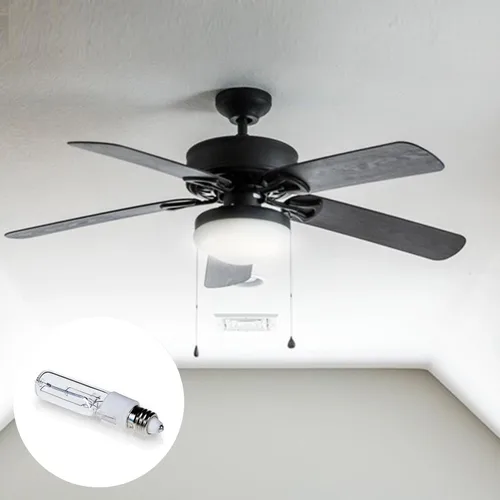 Miniatura 4 de Paquete de 4 bombillas halógenas JDE11 100W, base E11 mini candelabro, regulable, 2800K blanco cálido, para ventiladores de techo, lámparas