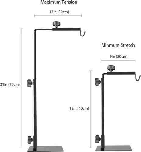 Miniatura 3 de Soporte para Lámpara de Reptil, Cúpulas Ajustables de 16-31 Pulgadas, Soporte de Metal con Bracket de Piso Portador de Luz para Iluminación