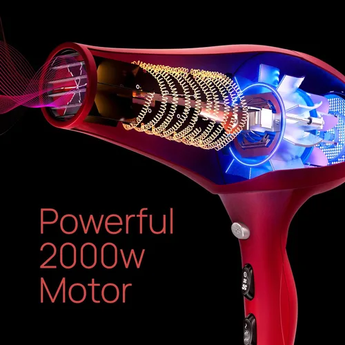Miniatura 7 de TREZORO Secador de pelo profesional para mujer – Secador de pelo iónico de 2000 W para salón y uso personal – Potente, secado rápido y silencioso