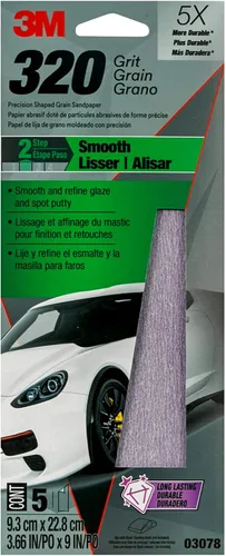 Miniatura 6 de Papel de lija de alto rendimiento 3M, 03076, grano 80, 3 2/3 x 9 pulgadas, 5 hojas por paquete