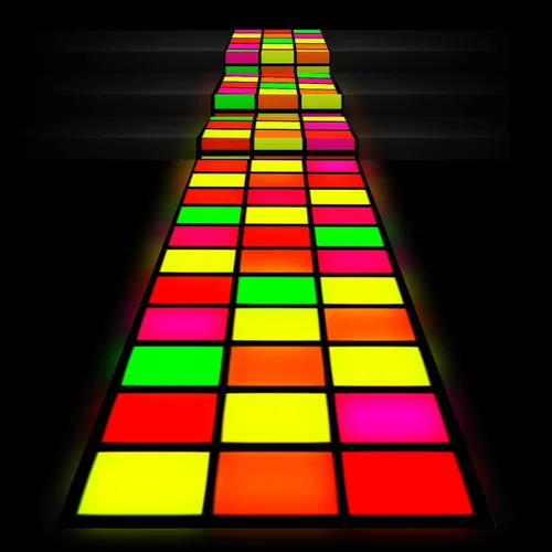 Miniatura 9 de Haull Pista de Baile con Luz Neón de 236 x 39 Pulgadas que Brilla en la Oscuridad, Corredor de Piso que Brilla en la Oscuridad, Decoraciones