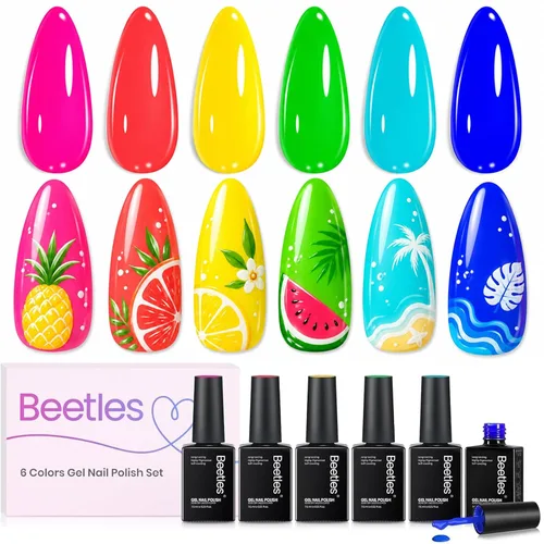 Miniatura 27 de Beetles Bubbly Mixology - Juego de esmaltes de uñas de gel de ojo de gato, 8 colores pastel, primavera, brillante, kit de esmalte de gel