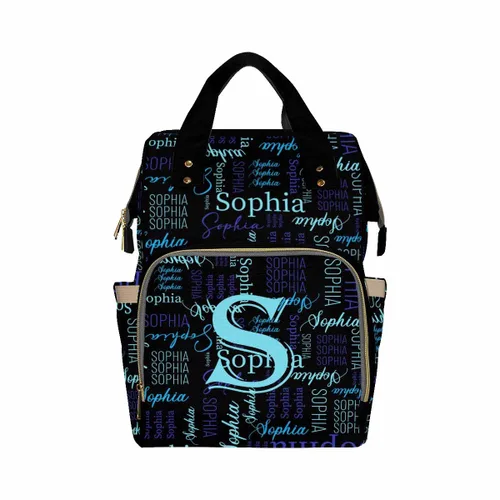 Miniatura 9 de InterestPrint Bolsa de pañales con nombre, mochila personalizada para hombres y mujeres, Color 17, Mochilas Daypack