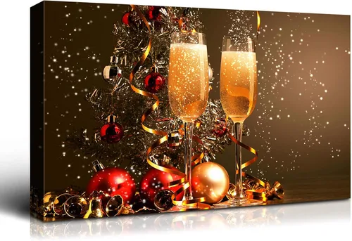 Miniatura 51 de Denozer - Arte de pared de muñeco de nieve de Navidad, impresiones artísticas sobre lienzo para dormitorio, sala de estar, decoración de pared
