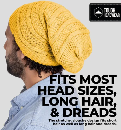 Miniatura 29 de Slouchy Cable tejido Gorro de lana por Tough Headwear – Gorro de lana de gran tamaño Sombreros Gorros Graves Sombreros Para Hombres y Mujeres