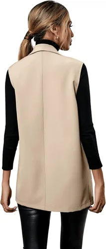 Miniatura 2 de SweatyRocks Chaleco sin mangas con cuello en V para mujer, a cuadros, con botones, chaleco de esmoquin