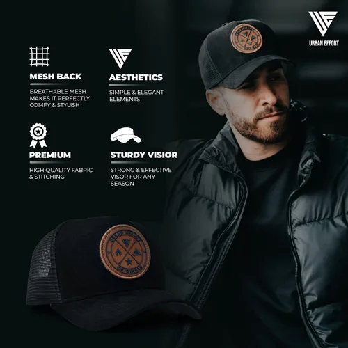 Miniatura 166 de Urban Effort Gorra trasera de malla, para hombres y mujeres, gorra de béisbol de 5 paneles, gran cierre a presión para caza y senderismo