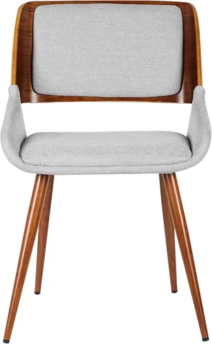 Miniatura 6 de Armen Living Silla de comedor Panda en tela gris y acabado de madera de nogal, 25 pulgadas de profundidad x 20 pulgadas de ancho x 31 pulgadas