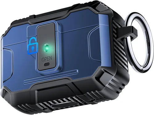 Miniatura 36 de Amoured AutoPOP - Funda para AirPods Pro de 1ª generación con cerradura y llavero, protección resistente de 360° y mecanismo de apertura de 1 clic