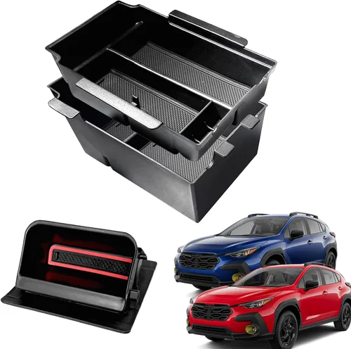 Paquete de 2 Organizador de Consola Central Crosstrek 2025 y Contenedor de Monedas para Caja de Fusibles Bandeja de Almacenamiento para 2024 2025