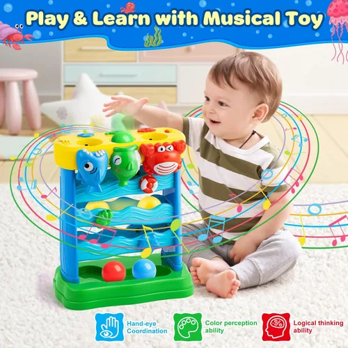Miniatura 9 de V-Opitos Juguetes Musicales para Niños y Niñas de 1, 2 Años, Juguetes Interactivos de Alimentación para Bebés de 12-18 Meses, Juguetes de Educación