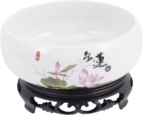 DECHOUS 1 juego de decoración asiática florero de porcelana azul y blanca decoración de plantas de aire jardineras vintage chino plantador acuático