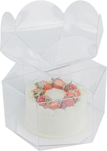 Miniatura 16 de Restaurantware - Cajas de recuerdo de boda de 2.8 x 2.4 pulgadas, 100 cajas de dulces transparentes con parte superior de trébol. Para bodas, baby