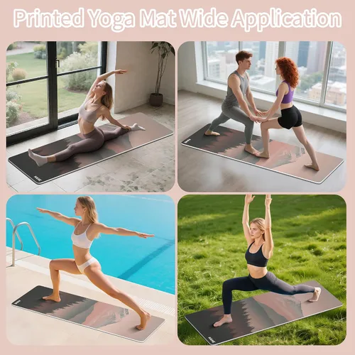 Miniatura 5 de HAHE Tapete de yoga grueso (8MM, 1/3 pulgadas), tapete de yoga antideslizante POE, ecológico, alto rebote y absorción de golpes, antidesgarros