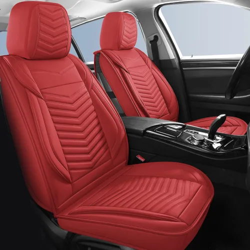 Miniatura 10 de HChengkikz Fundas de Asiento de Automóvil Par Delantero, Fundas de Asiento de Cuero Nappa Transpirable para Automóviles, Cojines Universales