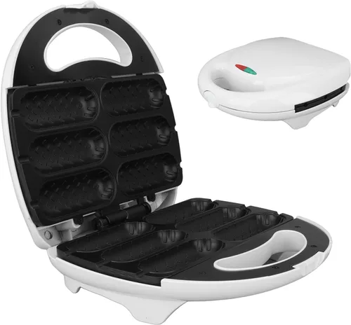 Miniatura 8 de Máquina para hacer perros de maíz, máquina antiadherente de 750 W para hacer gofres para barbacoas, perfecto para perros calientes en un palo