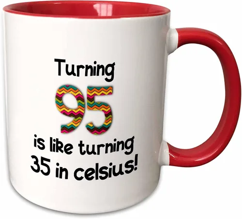 Miniatura 8 de 3dRose 95 Is Like Turning 35 In Celsius-Humorous - Taza de dos tonos, 11 onzas, color negro