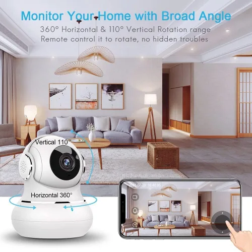 Miniatura 2 de litokam Cámara de seguridad para interiores, paquete de 4, cámaras WiFi de 360° para seguridad del hogar, monitor de bebé 2K