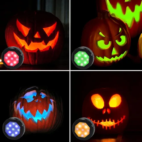 Miniatura 4 de Luces de disco recargables para debajo del gabinete, paquete de 6 luces LED de armario con control remoto, 16 colores, carga USB, luces nocturnas