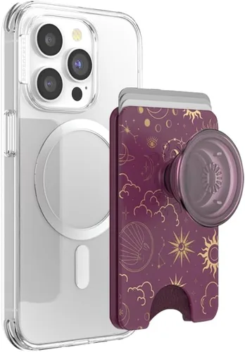 Miniatura 29 de Cartera para teléfono PopSockets con soporte expandible, tarjetero para teléfono - Nubes rosas Rosa (Pink Clouds)