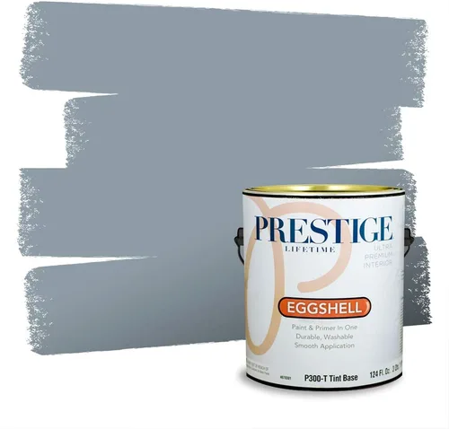 Miniatura 1099 de Pintura Exterior + imprimación PRESTIGE, todo-en-uno, 1 galón, acabado mate, color comparable al Valspar* Royal Gray* VS151-Gris real