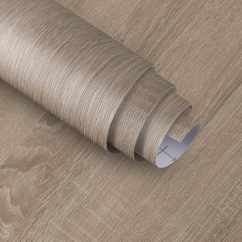 JSEVEM Papel tapiz de madera de roble beige marrón gris grueso de 16"×118", autoadhesivo para despegar y pegar, papel de contacto de madera de roble