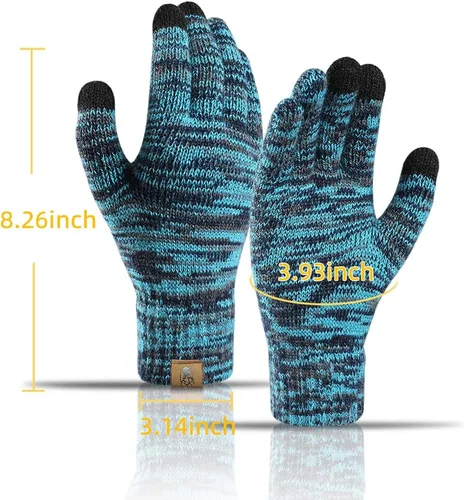 Miniatura 3 de Honnesserry Conjunto de bufanda y guantes para pantalla táctil para mujer, gorro de calavera, bufandas de cuello con forro polar