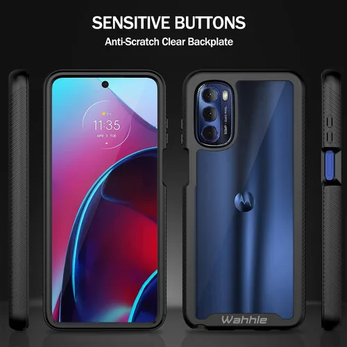 Miniatura 5 de Funda para Moto G Stylus 2022 4G, protector de pantalla integrado, cuerpo completo, a prueba de golpes, protección delgada, color negro