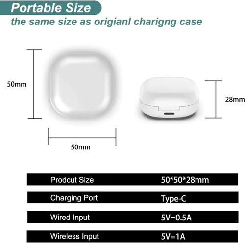 Miniatura 4 de Kissmart - Funda de carga para auriculares Galaxy Buds Live SM-R180 (blanco) Funda de cargador de repuesto para Samsung Galaxy Buds Live
