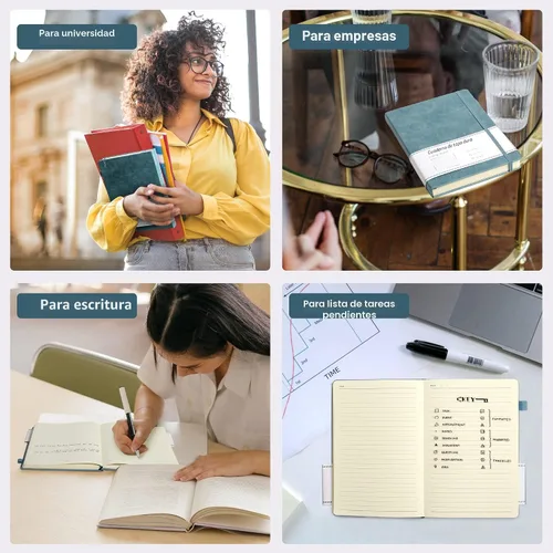 Miniatura 6 de CAGIE Cuaderno rayado, 320 páginas cuaderno rayado grueso para la universidad, papel de 100 g/m², diarios de tapa dura de cuero A5 para escribir Azul