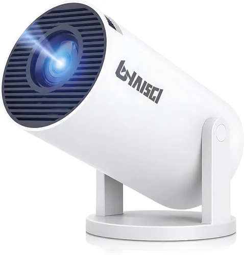 Mini proyector HY300 Pro, proyector portátil Android 13 con WiFi y Bluetooth, compatible con video 4K, Keystone automático, rotación de 180°,