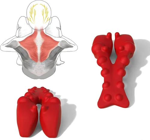 LittleMum Masajeador de trapecio, cuello, hombros y parte superior del dolor de espalda, masajeador manual - Herramienta de punto de activación para