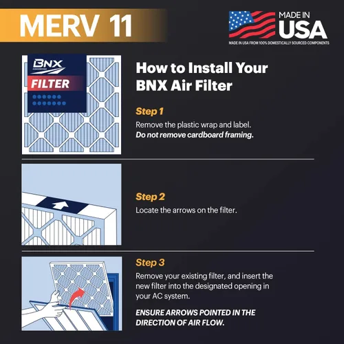 Miniatura 5 de BNX TruFilter - Filtro de aire MERV 11 de 18 x 20 x 1 pulgadas (paquete de 6) – Fabricado en Estados Unidos – Defensa contra Alérgenos Filtro
