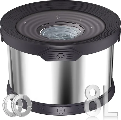 Miniatura 12 de UPSKY Cuenco de agua para perros sin derrames 8L acero inoxidable, 2.1 galones gran capacidad cuencos para perros a prueba de derrames