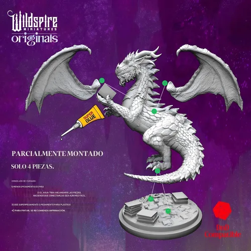 Miniatura 5 de Wildspire Fantasy Monsters & Bookish Dragon for DND Miniatures Unpainted Bulk 28mm-32mm Dungeons & Dragons Minis Pathfinder Figures Fantasy