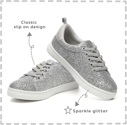 Miniatura 2 de Bernal Zapatos deportivos con purpurina brillante para niñas, zapatos para caminar para niñosniños, zapatos casuales para la escuela