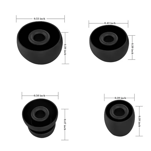 Miniatura 2 de Paquete de 8 almohadillas de repuesto para Beats Powerbeats Pro - Auriculares de silicona suave para auriculares inalámbricos Powerbeats Pro, Negro