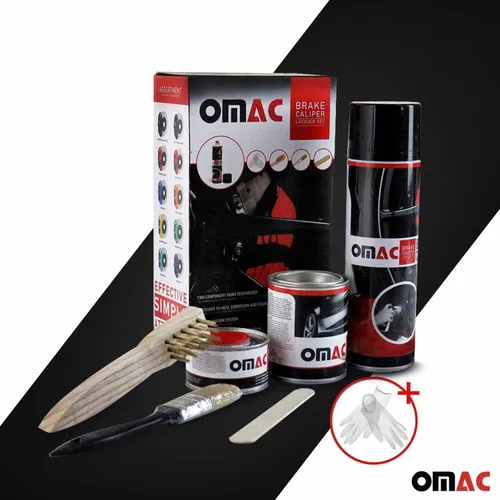 Miniatura 3 de Kit de pintura para pinza de freno OMAC a base de epoxi, color negro brillante de Nueva York, alta temperatura Nueva York Negro (Brillante) RAL:9005