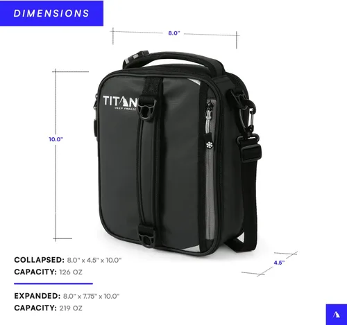 Miniatura 5 de Titan High Performance Fridge Cold Lonchera Aislada Expandible - Negro/Plateado
