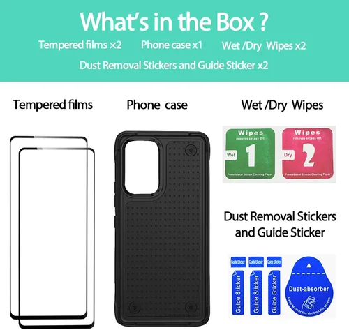 Miniatura 11 de Jeylly Compatible con Samsung Galaxy A22 5G Funda, Funda Samsung A22 5G con 2pcs protectores de pantalla de vidrio templado