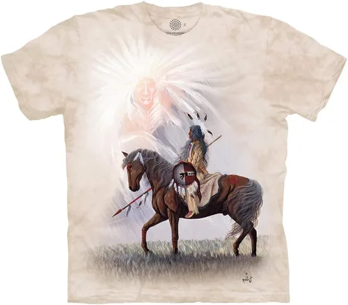 The Mountain Native American and Spirit Guide - Camiseta unisex 100% algodón - Antes de la tormenta - Bronceado