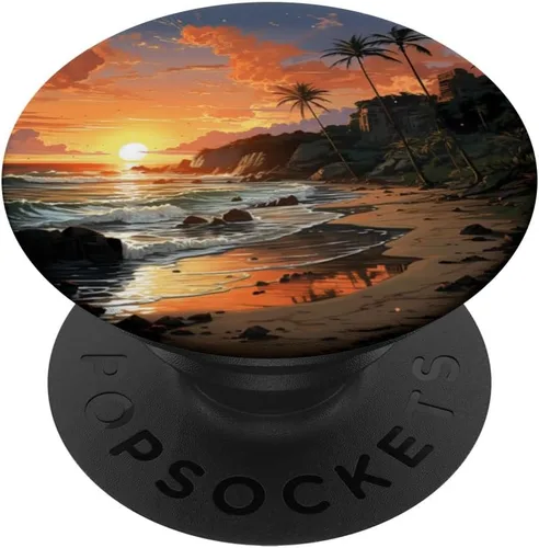 Miniatura 6 de Beach Ocean Sundown Graphic PopSockets MagSafe PopGrip for iPhone