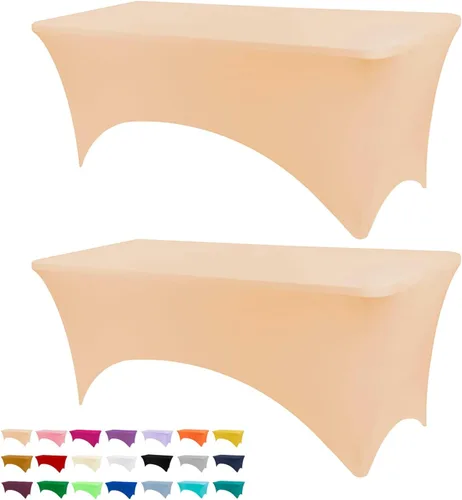 Miniatura 53 de BDDC - Fundas de mesa para mesas de 6 pies, manteles elásticos lavables y resistentes a las arrugas de color azul real de 6 pies para eventos