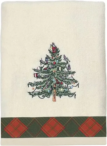 Miniatura 5 de Spode - Alfombra de baño, alfombra de baño de algodón, decoración de baño navideño, colección tartán de árbol de Navidad